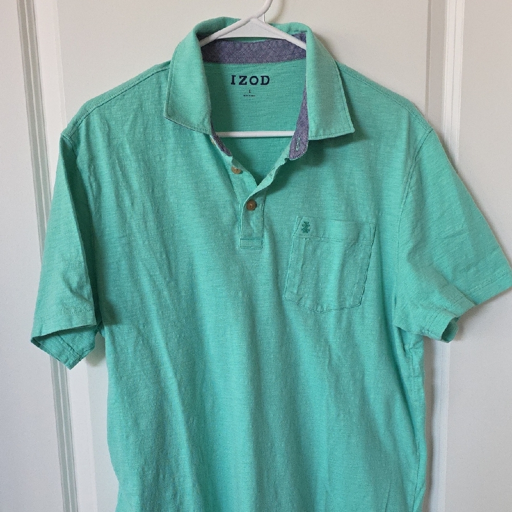 Izod Men's Aqua Polo Shirt